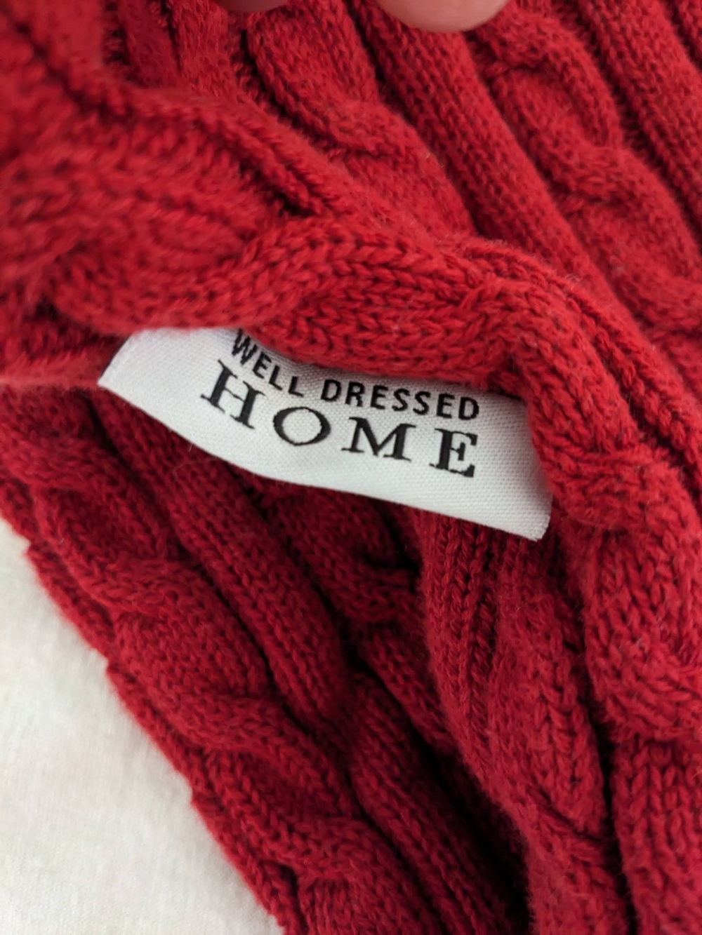 Red Cable Knit Pillow Covers Set of 2 By Well Dressed Home